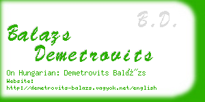 balazs demetrovits business card